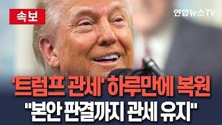 [속보] 트럼프 상호관세, 美 항소법원이 제동…"항소심 판결 때까지 일시복원 결정"  / 연합뉴스TV(YonhapnewsTV)