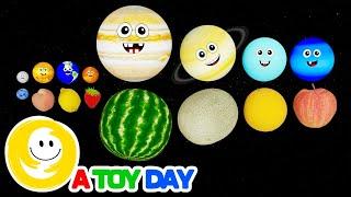 Planet Sizes Fruit and Berry 🪐🪐 | Solar System Comparison | 8 Planets order | Vitamin  for kids