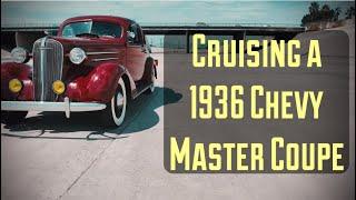 Cruising the 1936 Chevy Master Coupe in the Los Angeles Riverbed