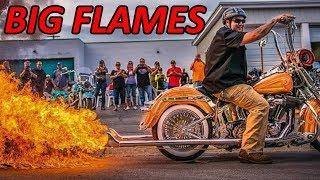 Extreme flame exhausts on motorcycles 2017
