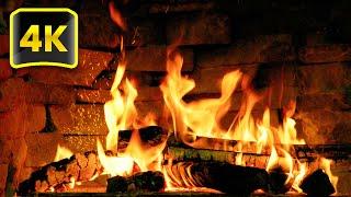 4K Crackling Fireplace & Burning Logs  Relaxing Fireplace (3 Hours) for Stress Relief, Sleep, Relax