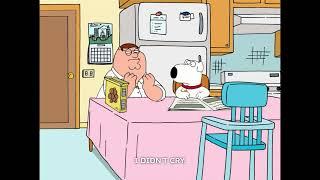 Stewie hits peter with a baseball bat