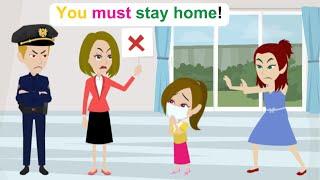 Ella must stay home because of flu - Simple English Story - Ella English