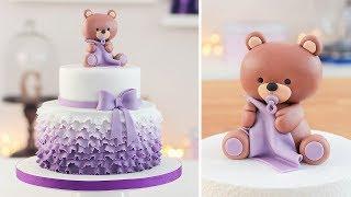 Easy Baby Shower Cake + Bear cake Topper - Tan Dulce