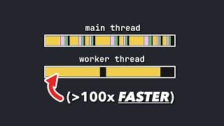 WEB WORKERS made my code over 100x faster (almost ZERO blocking time)