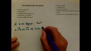 Programmes de calculs et expressions algébriques