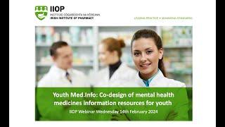 Youth Med.Info: Co-design of mental health medicines information resources for youth