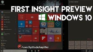 First insight Preview | Basic New Features | Windows 10 | Aptitude Amplifier