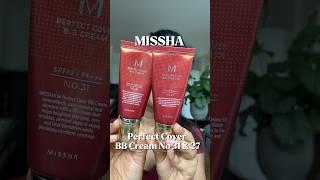 Missha Perfect Cover BB Cream No 31 & 27 Swatches #missha