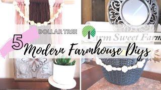 DIY MODERN FARMHOUSE DOLLAR TREE HOME DECOR| 5 FARMHOUSE ROOM DECOR PROJECTS