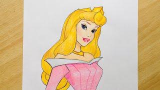 How to Draw Disney Sleeping Beauty Aurora Cute step by step | Disney Princess