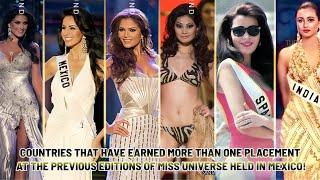 Countries That Placed more than Once at Miss Universe Held In Mexico previously! 