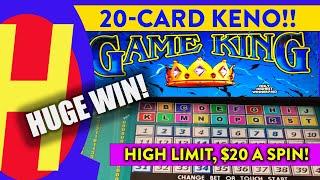 HUGE WIN on High Limit 20-Card KENO