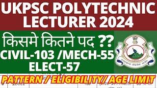 UKPSC Polytechnic Lecturer 2024 Latest Vacancy कितने पद?Syllabus|Pattern #ukpsc #ukpcs #polytechnic