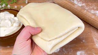 Pâte feuilletée maison au yaourt prête en 5 min ! Sans repos ! Juste incroyable !