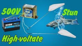 12V to 500V hight volt inverter STUN FISH SHOCK simply | How to make