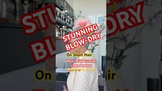 BLOW-DRY on Short Grey Hair: MUST WATCH FULL TUTORIAL LINKED RELATED VIDEO ️#greyhair #shorts