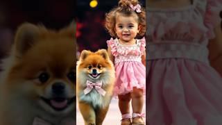 Cute Ai baby and dog in fashion show#ai#cutebaby#shortvideo #youtubeshorts#viral#baby#animals #pets