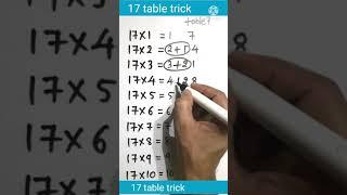 17 table trick | table trick of 17 | table of 17 | 17 ka table trick | #shorts #table #tables