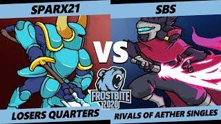 Frostbite 2020 RoA Losers Quarters - ISG | Sparx21 (Shovel Knight) Vs. RoA | SBS (Clairen) Singles