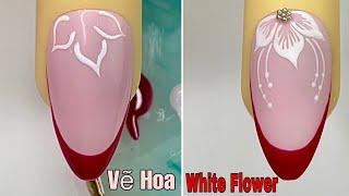 Elegant Flower Nail Art Step-by-Step For Beginner Vẽ Hoa New Nails Design  New Nails