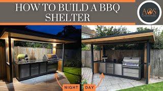 HOW TO BUILD A BBQ SHELTER |  OUTDOOR KITCHEN WALKTHROUGH | NAPOLEON PRESTIGE PRO  | GOZNEY ROCCBOX