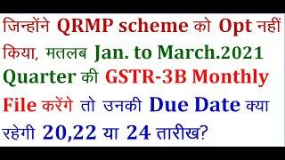 DUE DATE OF GSTR-3B FOR MONTHLY FILER OF JANUARY 2021