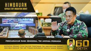 Pengarahan Kasad Kepada Orang Tua Calon Tamtama TNI AD, Bahwa Masuk TNI AD tidak Dipungut Biaya⁣