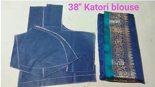 38 size katori blouse cutting from saree blouse piece.