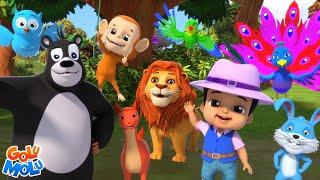 Ghanghor Jungle, घन घोर जंगल, Animal Song for Kids, Golu Molu Hindi Balgeet & Baby Songs