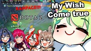 Fauna wish come true to play DOTA 2 with Kronii Mumei Bae IRyS |  『Hololive』