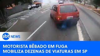 Motorista bêbado é preso pela polícia após tentar fuga cinematográfica com Fiat Uno em SP