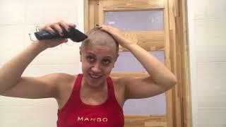 Russian Girl SHAVES all her long hair off - Impulsive Headshave