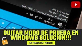  Como QUITAR el modo PRUEBA en Windows 10 | EN MENOS DE 1 MINUTO (2022)