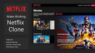 TMDB API - How to create netflix clone. Netflix clone with HTML,CSS, JS. Node JS Web app 2021