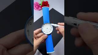 Don't throw away used paper cups. Cut them and make cute little watches with your children. DIY