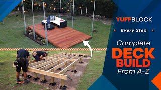 How To Build A Floating Deck - Start To Finish (On A Sloping Yard) Using TuffBlock Deck Blocks