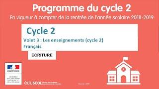 6. ECRITURE (Français) - Programme Cycle 2 (CP-CE1-CE2) p15 à 18