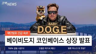 [베이비도지]BABY DOGE 드디어 진행되는 코인베이스 상장! 대형 고래들 매집 포착! 700% 급등 정보 공개합니니다!