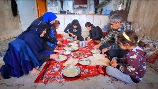 Mrs. Dahl prepared a delicious lunch of mutton and rice and the grandmother and her son enjoyed it.