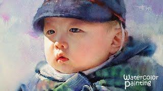 아기 watercolor painting