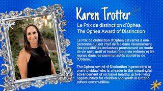 Prix de distinction d’Ophea 2022 | Ophea 2022 Award of Distinction: Karen Trotter