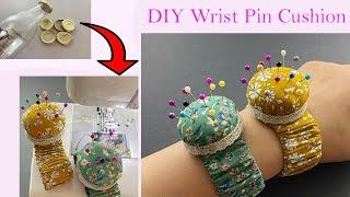  DIY Wrist Pin Cushion with Bottle cap | Pin Holder | How to Make a Wrist Pincushion | Porta-pinos