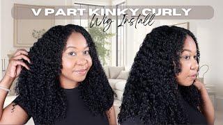Must Have! Curly Vpart Wig Install + How To Blend Leave Out Ft. Ali Pearl Hair