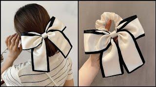 Very beautiful and easy  bow hair with Scrunchie  mini sewing projects