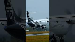 Air New Zealand ATR 72-600 wet day arrival at Blenheim Woodbourne Airport