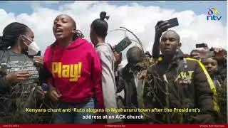 Nyahururu: Kenyans chant anti-Ruto slogans after the President‘s address at an ACK church