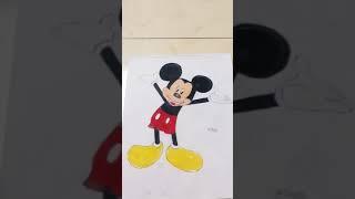 oil pastel mickey mouse drawing from yash arts