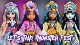 LET’S TALK: Monster High MONSTER FEST Frankie, Clawdeen, Cleo, and Lagoona dolls REVEALED!
