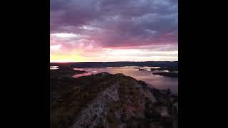 Amazing sunset colors in Lake Moondarra, Mount Isa, Outback, Northwesr Queensland, Australia.